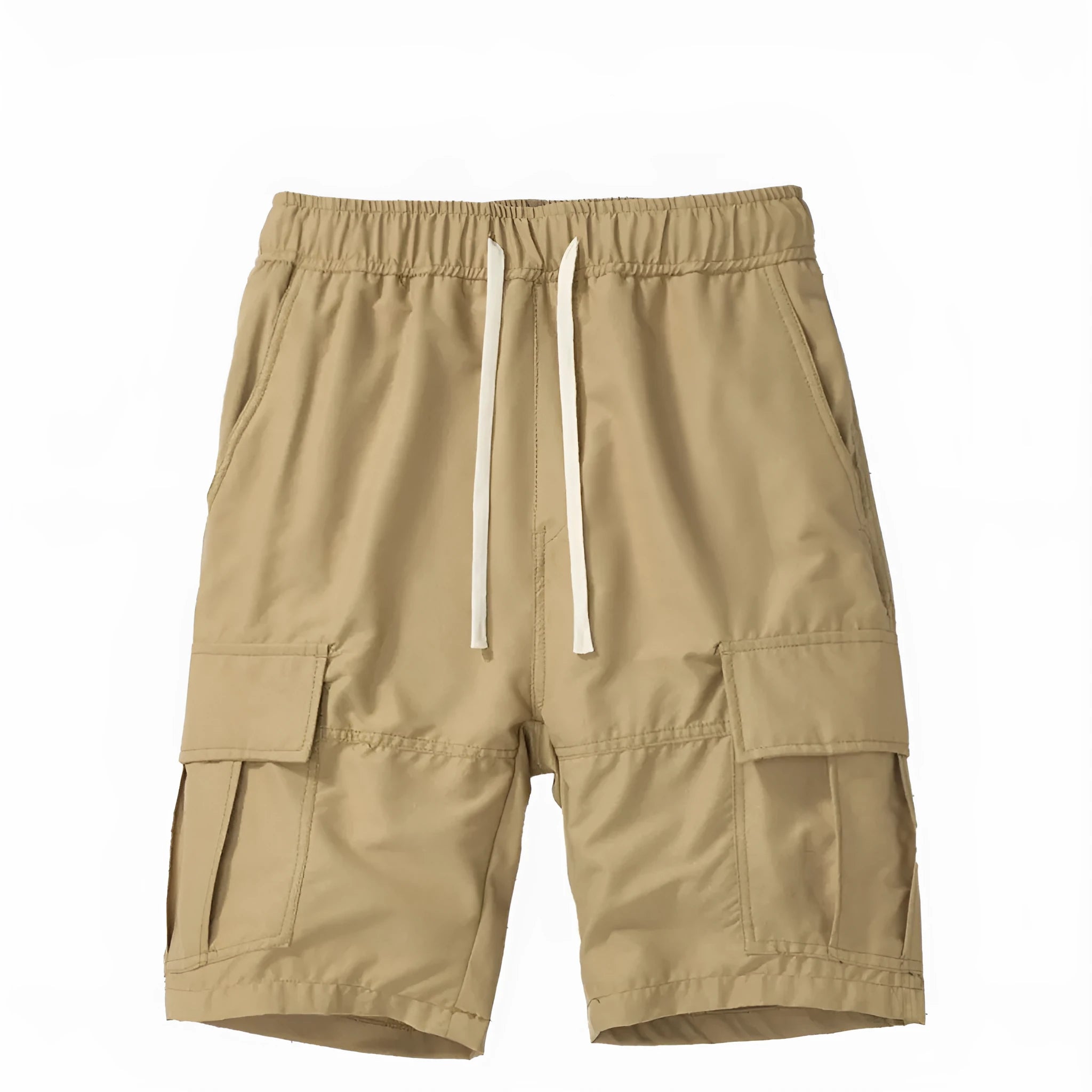 Man wearing loose-fit black cropped trousers with multiple pockets, summer casual style