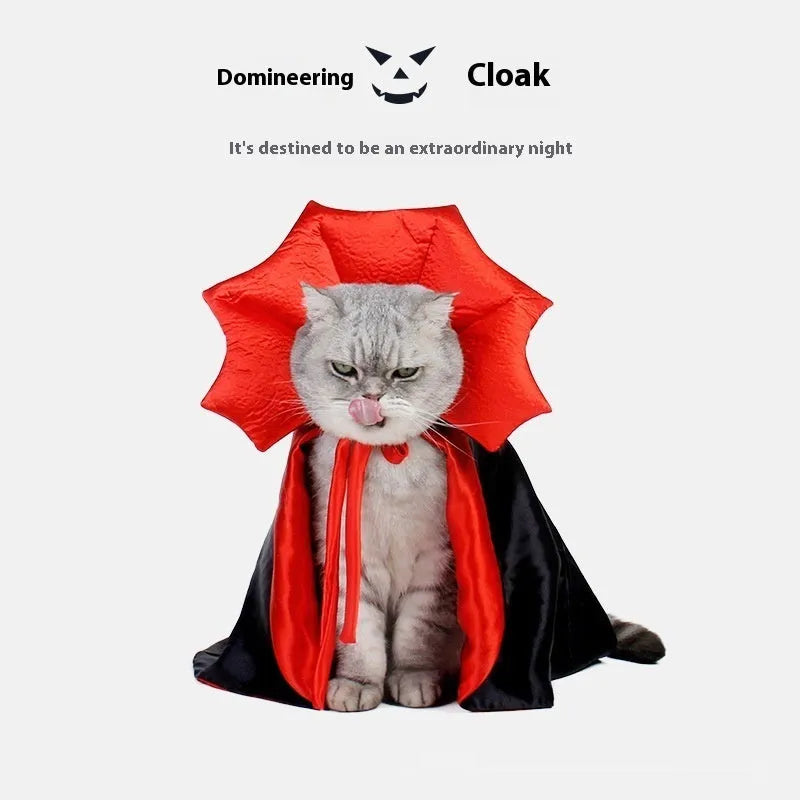 Black and red Halloween pet costume for cats and dogs with European American style design