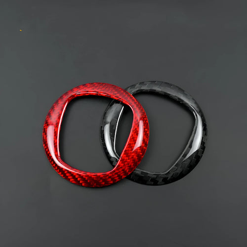 Real carbon fibre steering wheel decorative trim sticker for 280mm car steering wheels in black and red colours