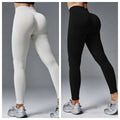 Women's high waist yoga pants in cotton blend fabric with hip-lifting design for fitness