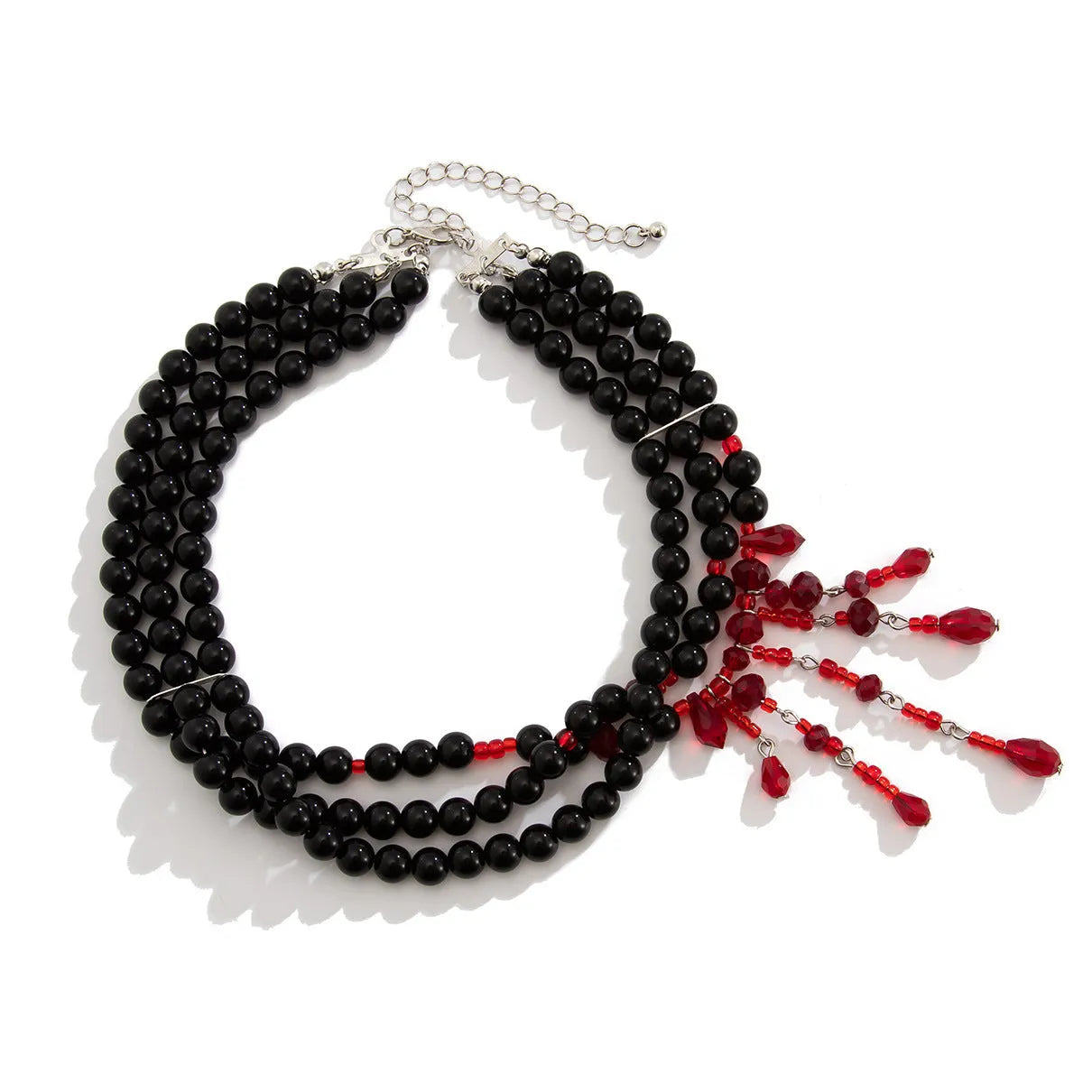 Halloween blood drop tassel necklace with artificial crystal pendant on adjustable chain