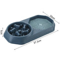Blue slow feeder dog bowl with maze pattern for small to medium dogs measuring 37cm diameter
