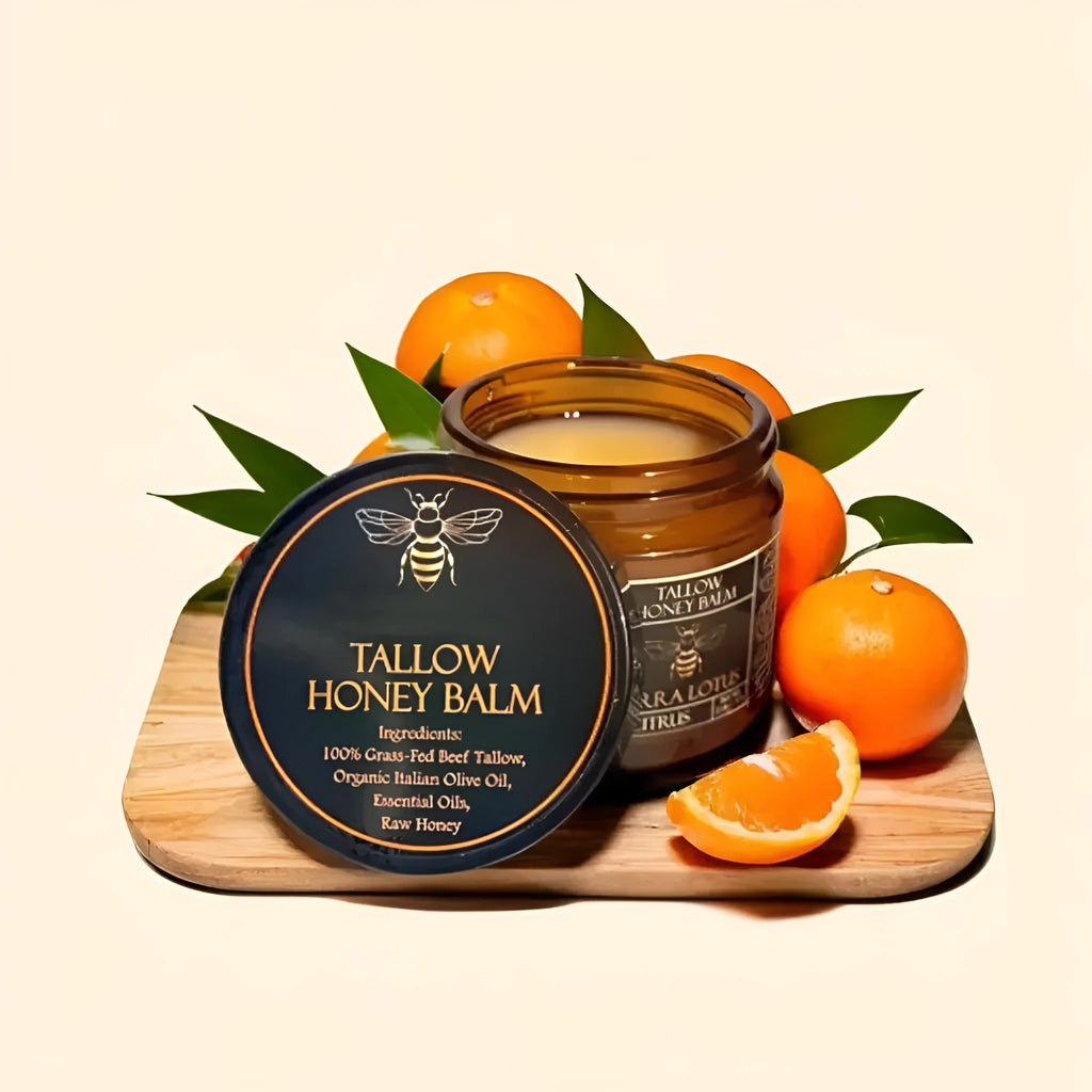 Honey Butter Moisturising Facial Cream in a 57g jar, shown with Citrus, Lavender, and No Fragrance variants.