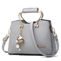 Large capacity PU leather women's handbag in horizontal square shape with sewing line detail, available in seven colours