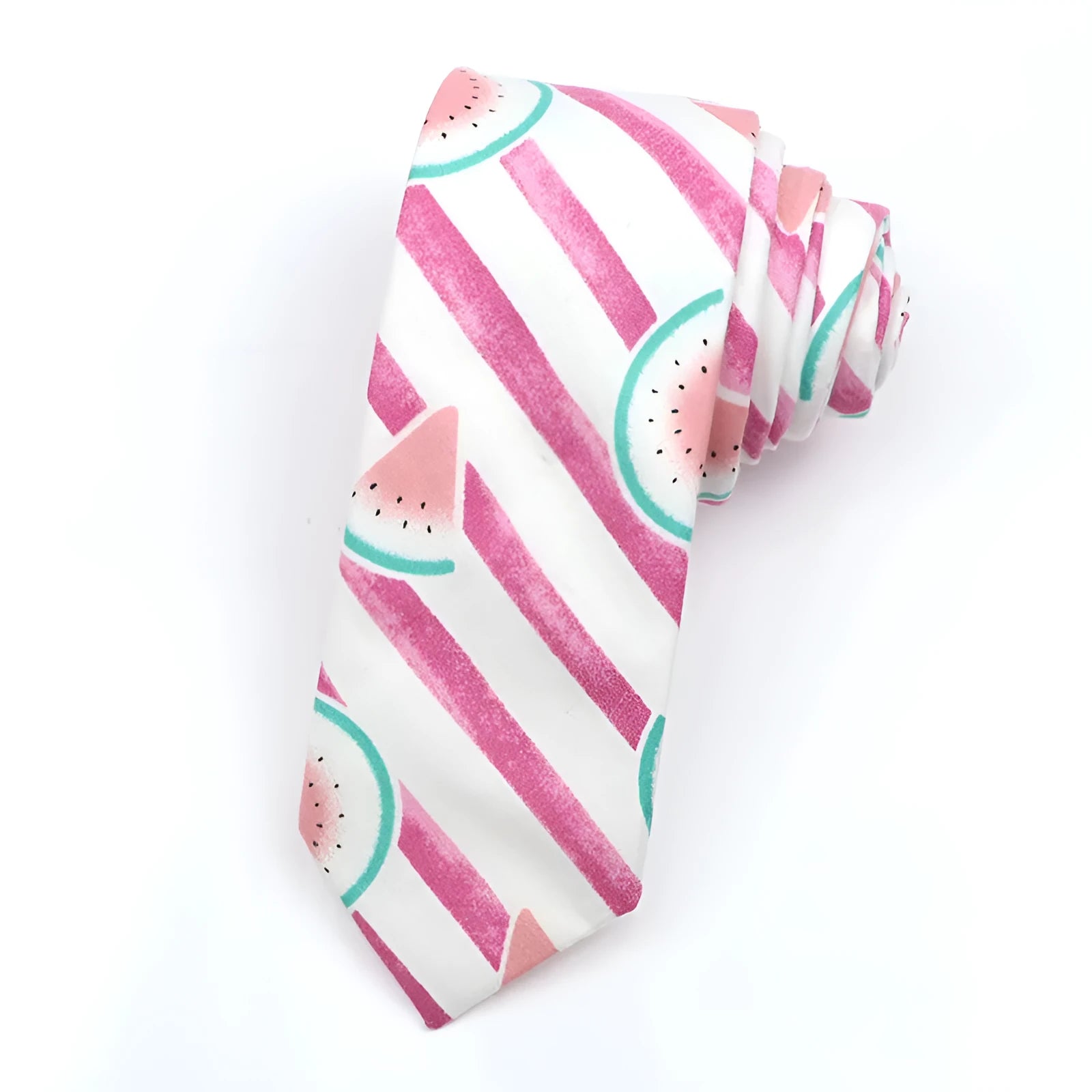 Korean style narrow men's cotton bow tie with a printed cartoon pattern in a selected colour.