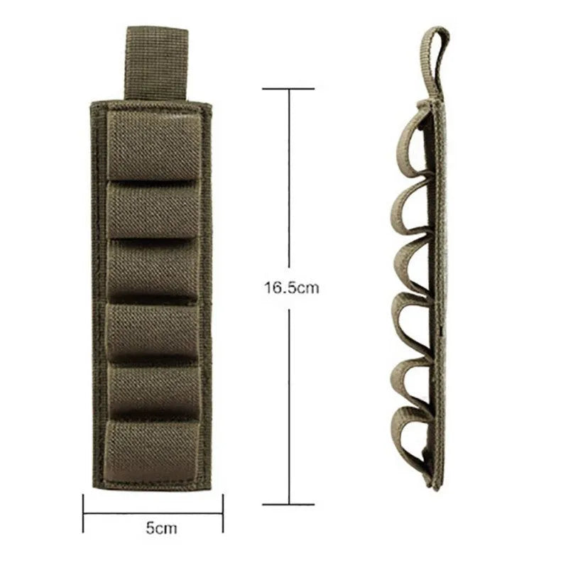 Tactical 6-hole storage sticker made from 1000D nylon fabric measuring 5cm by 16.5cm