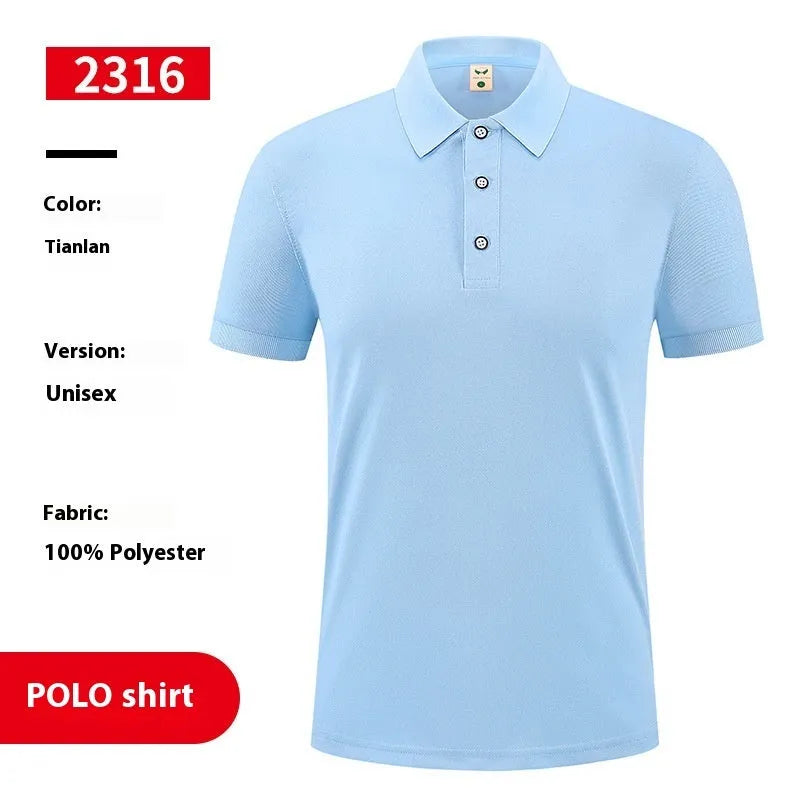 Ice silk advertising logo polo shirt in seven colours with short sleeve pullover design