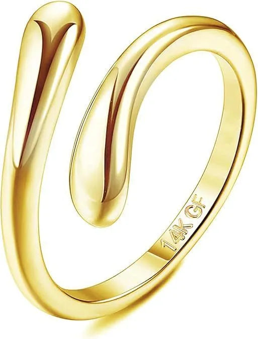 Geometric alloy toe ring with 14K thick gold plating at 0.5 thickness