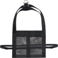 Black polyester weighing sling for calves and large dogs, showing four carry handles.