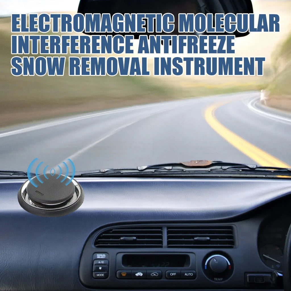 Black portable car de-icing instrument measuring 7.4cm for melting windscreen snow
