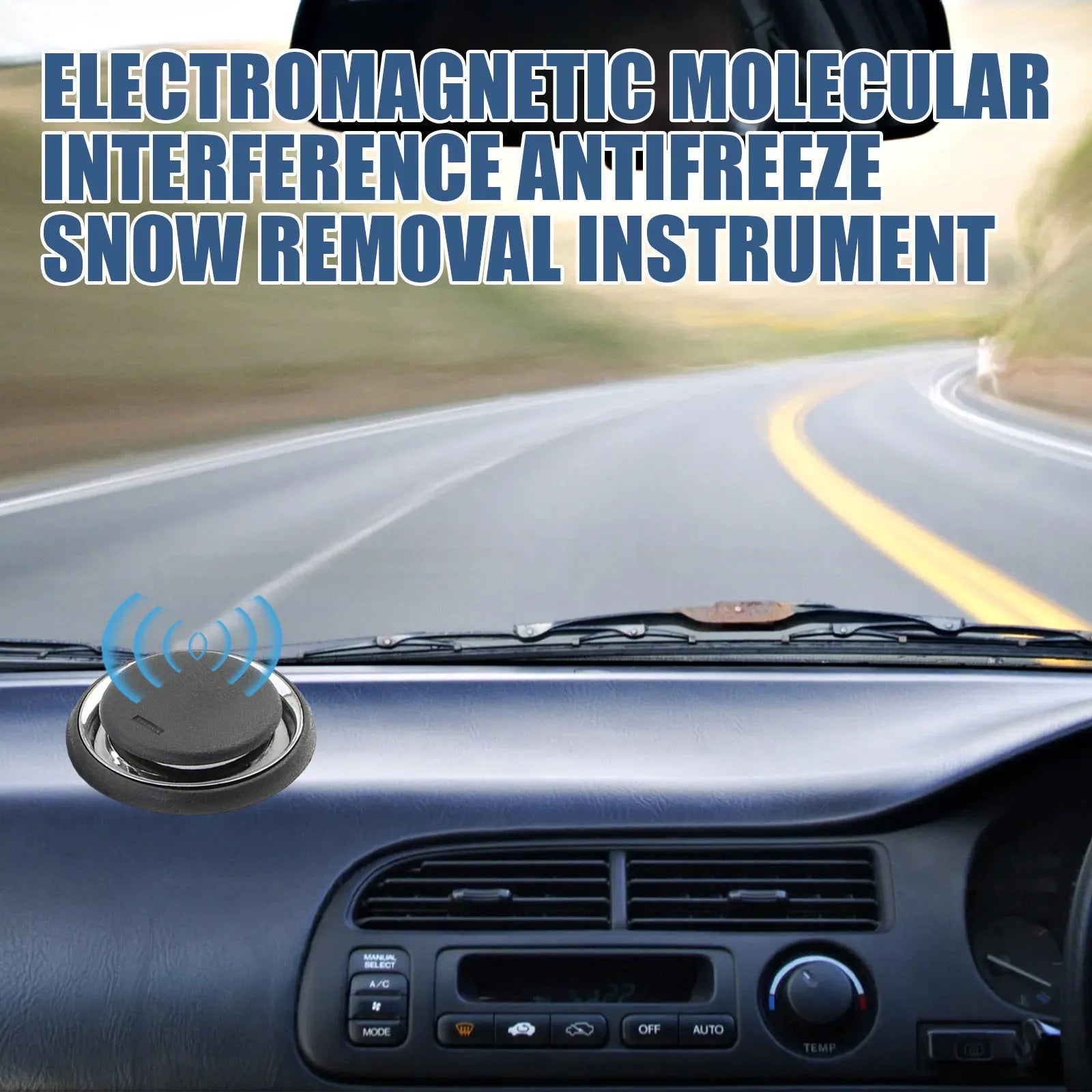 Black portable car de-icing instrument measuring 7.4cm for melting windscreen snow