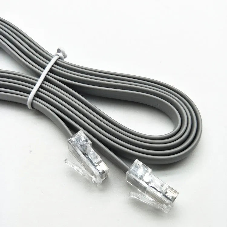Silver grey 2 metre CAT6 network cable with RJ45 connectors