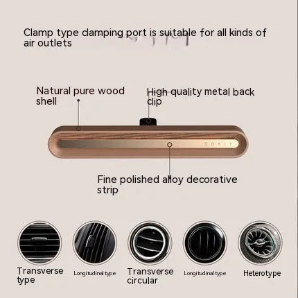 Car vent aromatherapy ornament in long-strip design with two replacement sticks