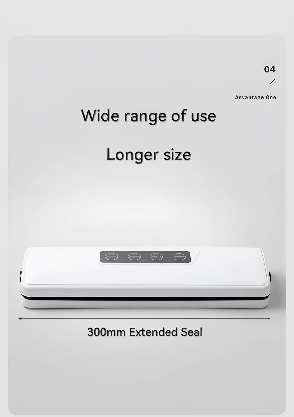 Compact white automatic vacuum sealer machine for household food preservation and item storage