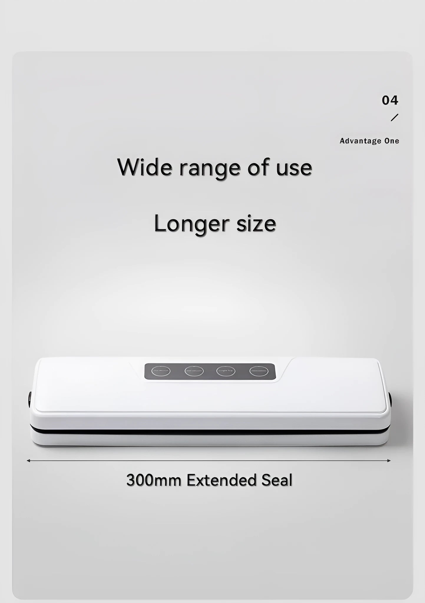 Compact white automatic vacuum sealer machine for household food preservation and item storage