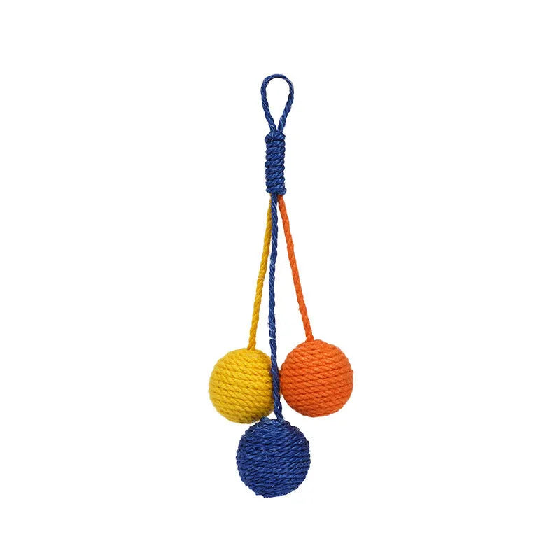 Cat toy set with four different interactive toys including teaser stick and catnip balls