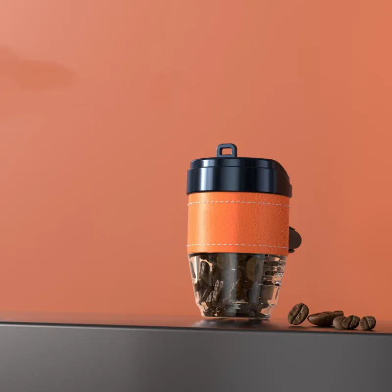 Plastic coffee cup shaped car air freshener with solid coffee bean fragrance