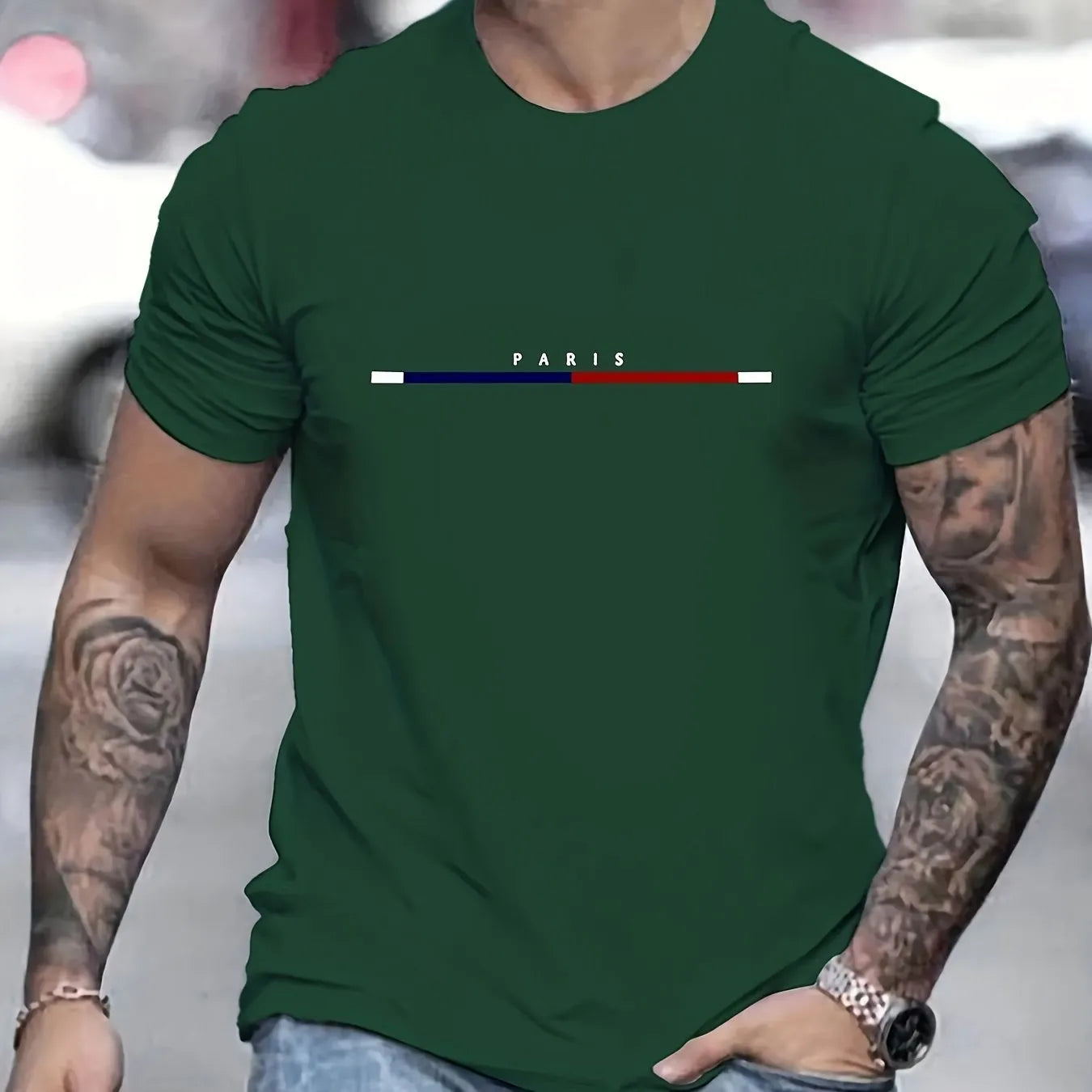 Men's fashion printed cotton t-shirt in white and black with unisex fit
