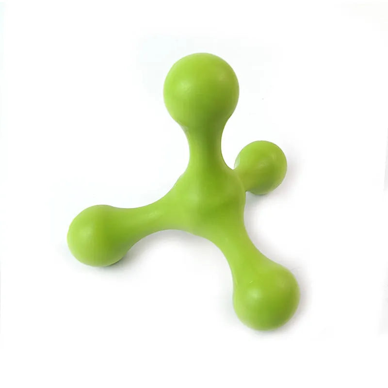 Silicone three-leg chew toy for small and medium dogs in assorted colours