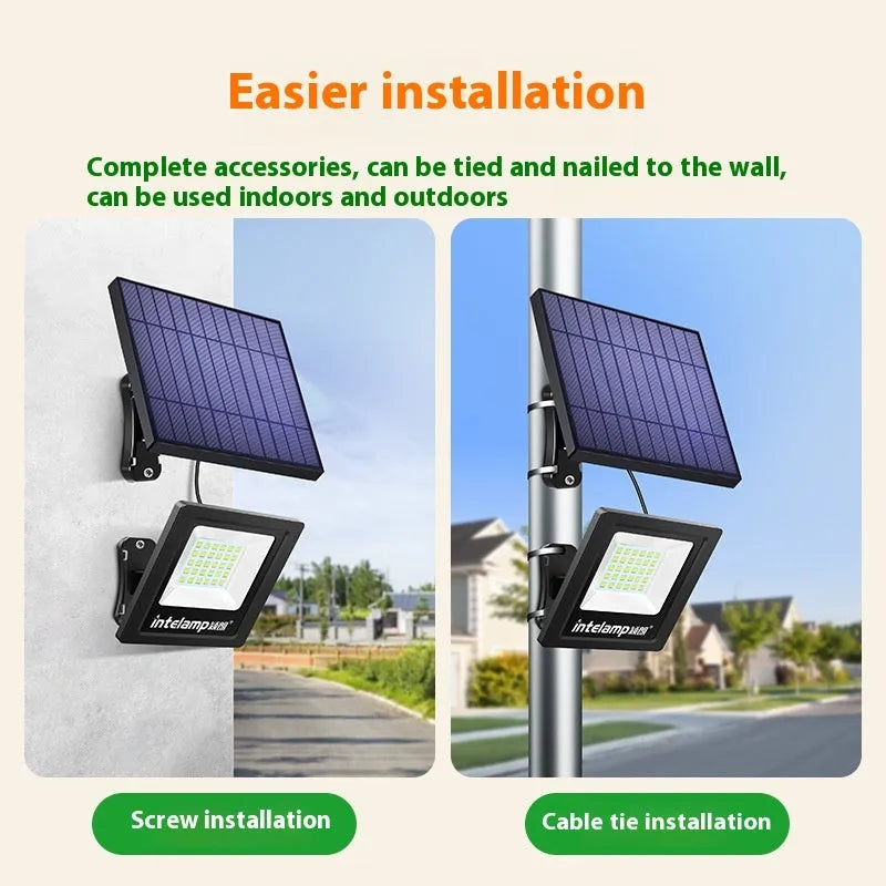 Outdoor courtyard solar LED light with waterproof IP65 rating and three lumen model options