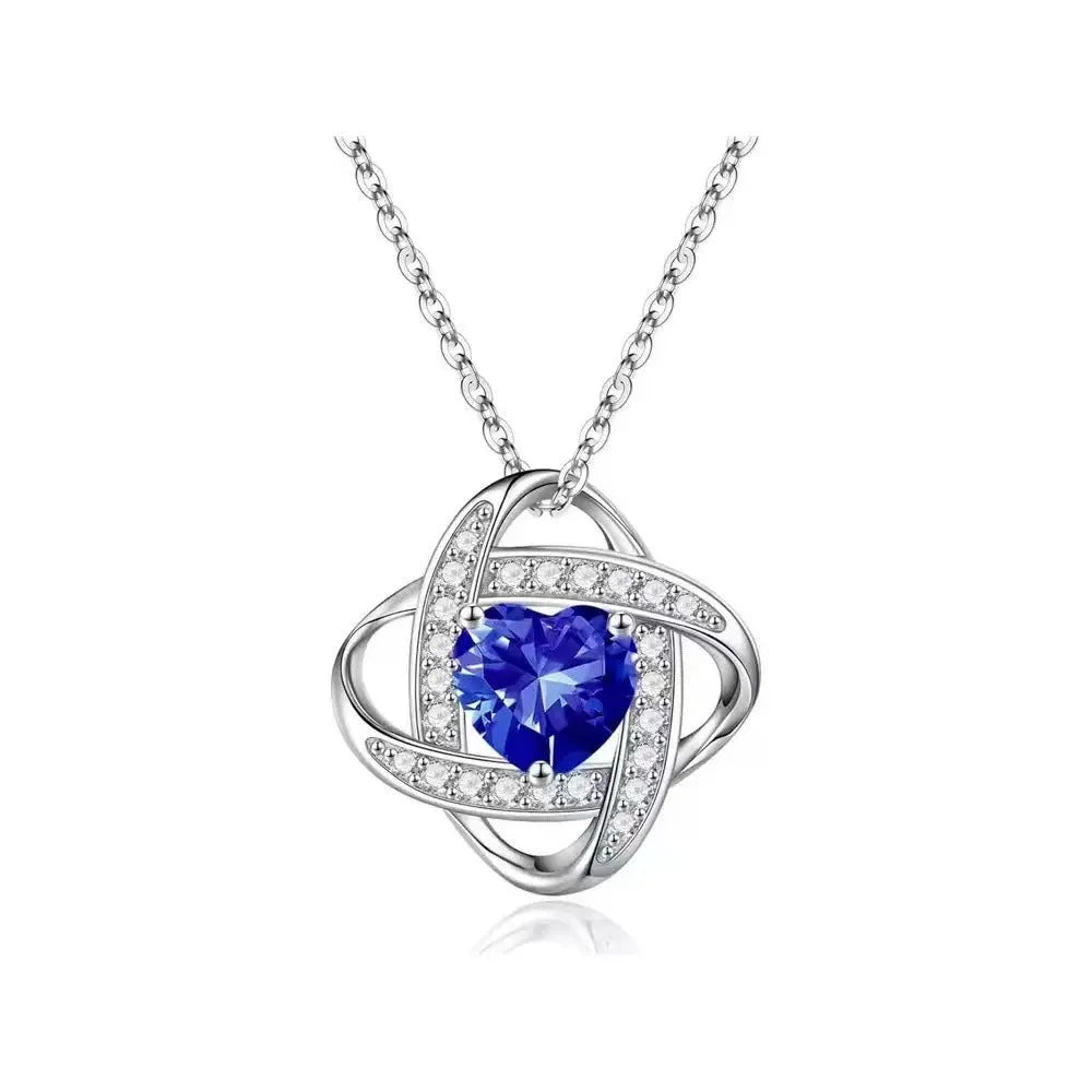 Copper heart-shaped necklace with electroplated colour finishes in European American fashion jewellery style