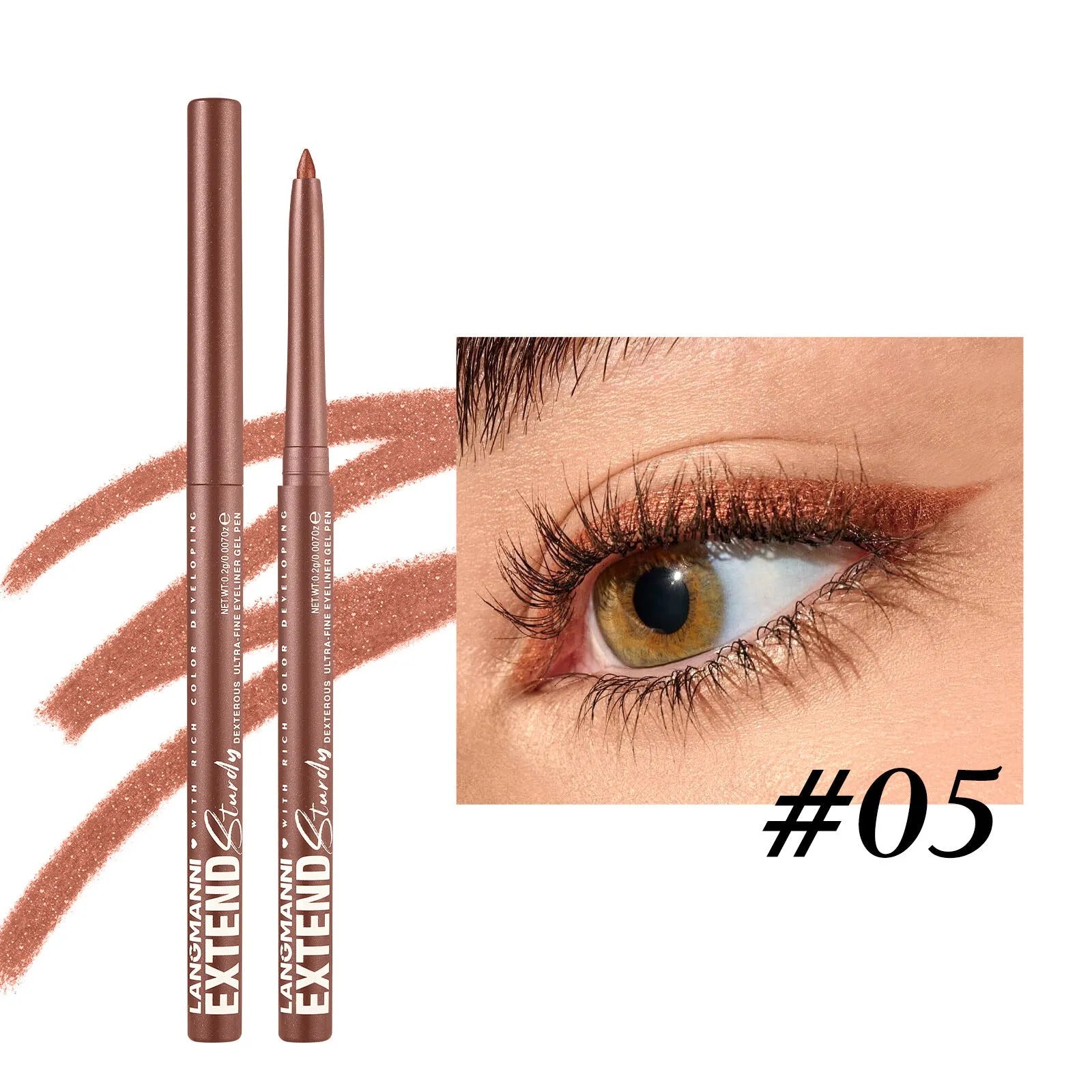 12 colourful eyeliner pencils with matte, glitter, metallic, and pearl finishes in waterproof formula