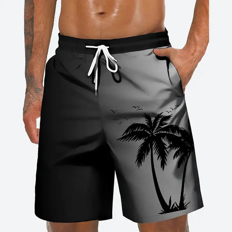 Men's loose fit summer beach pants in polyester fabric with elastic waistband available in multiple colours
