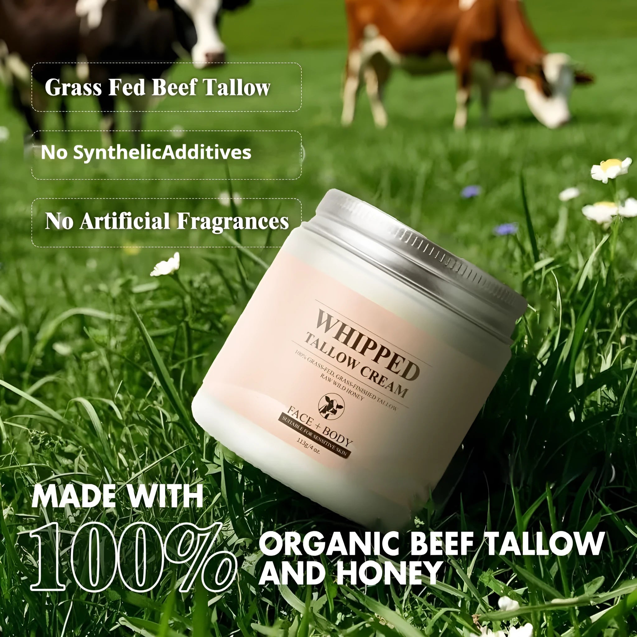 113g jar of moisturising facial cream for dryness relief and all skin types