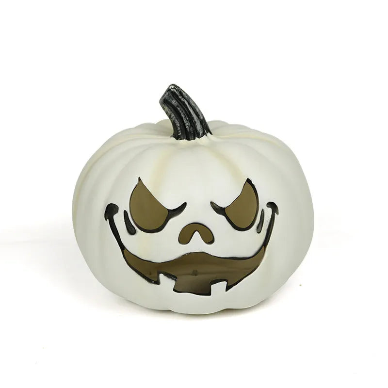 Plastic Halloween pumpkin lamp in white colour measuring 23cm