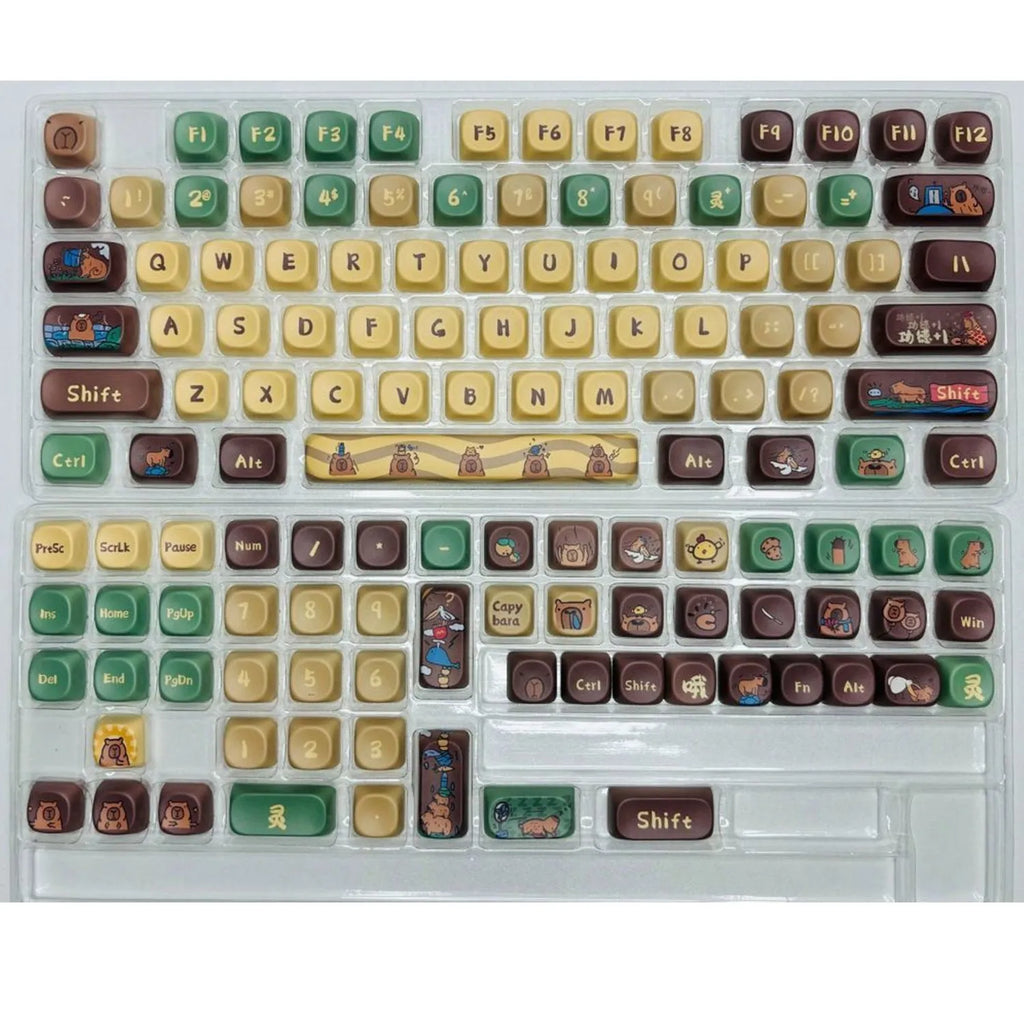 Capabala ABS plastic mechanical keyboard keycaps 130-key set with MOA height profile