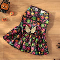 Angel wings Halloween dog costume in bright pumpkin colour, size medium on standing dog