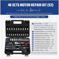 Chromium vanadium steel socket ratchet wrench set for auto and home repair