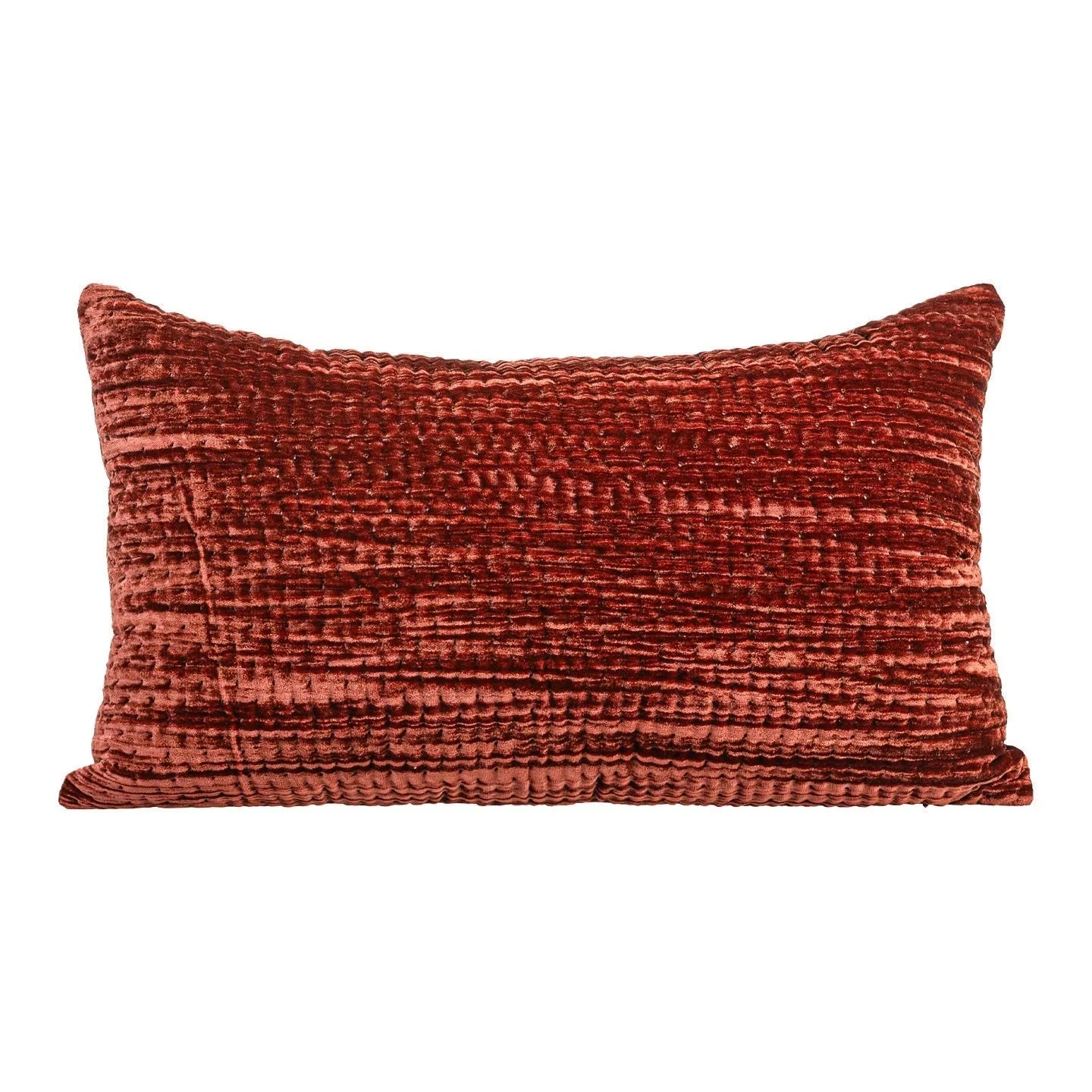 Antique style quilted cushion in mercerized velvet with feather velvet core, available in square and waist pillow sizes