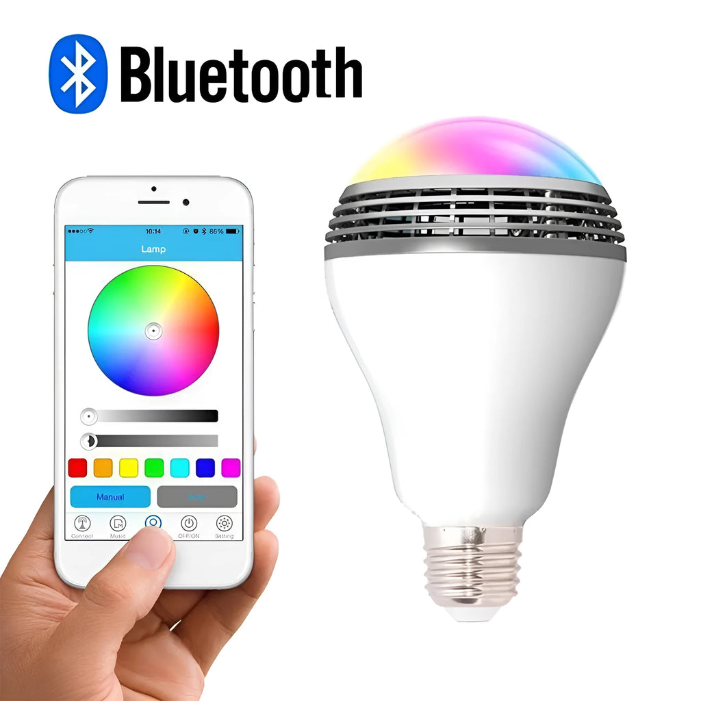 Creative Home LED smart Bluetooth speaker bulb light with E27 fitting and RGB+W colour changing