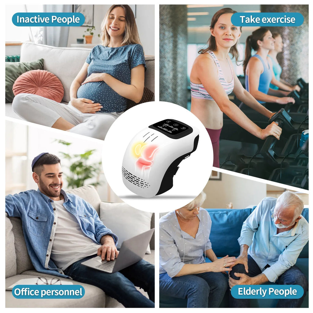 Intelligent electric knee massager with USB charging port in white colour