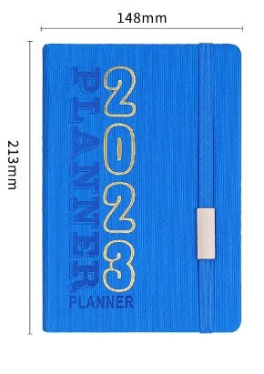 A5 student almanac diary with imitation leather cover showing monthly calendar layout and creative design elements