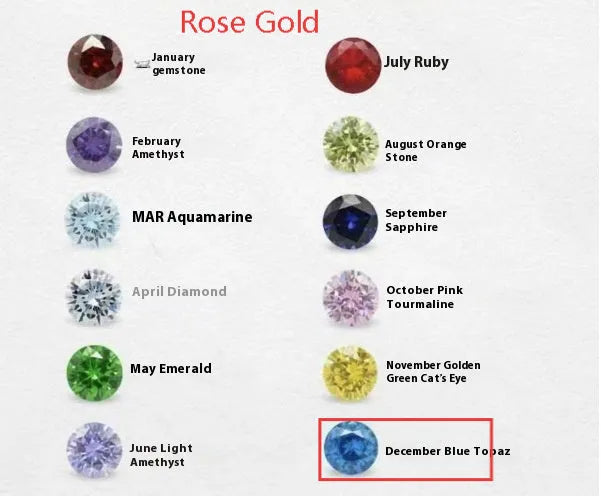 Zircon birthstone pendant necklace on titanium steel chain in silver, gold, or rose gold.