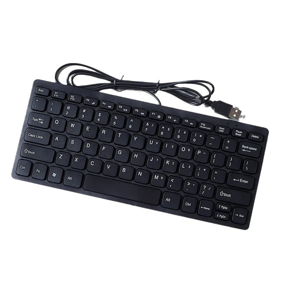 Compact USB wired keyboard in black, white, pink or blue colour with 1.3 metre cable
