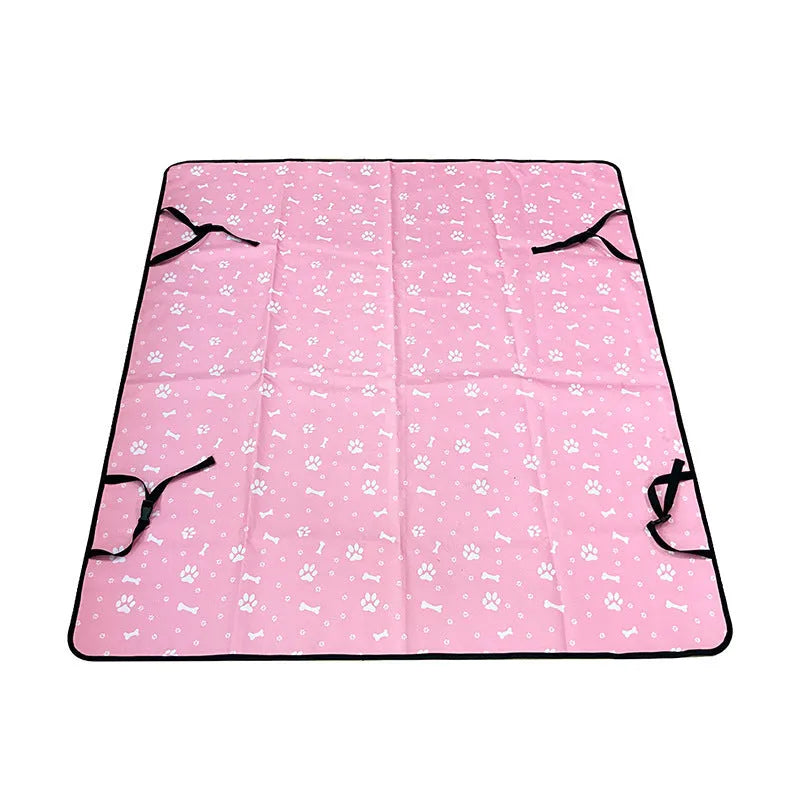 Water resistant cloth car pet mat for rear seat protection with dog footprint design