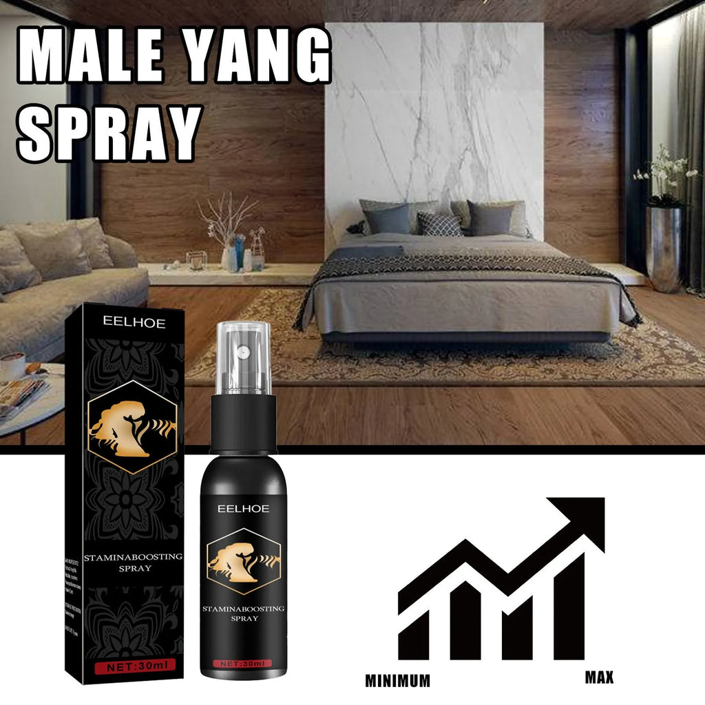 30ml bottle of men's treatment oil spray for hip moisturising and massage.