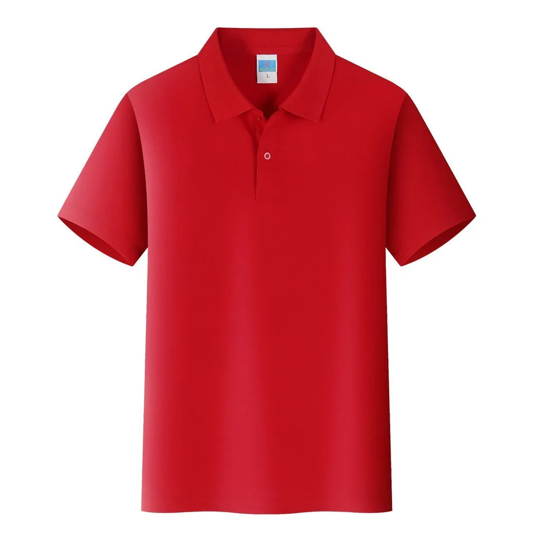 Cotton short sleeve straight fit work shirt for custom embroidery on a hanger