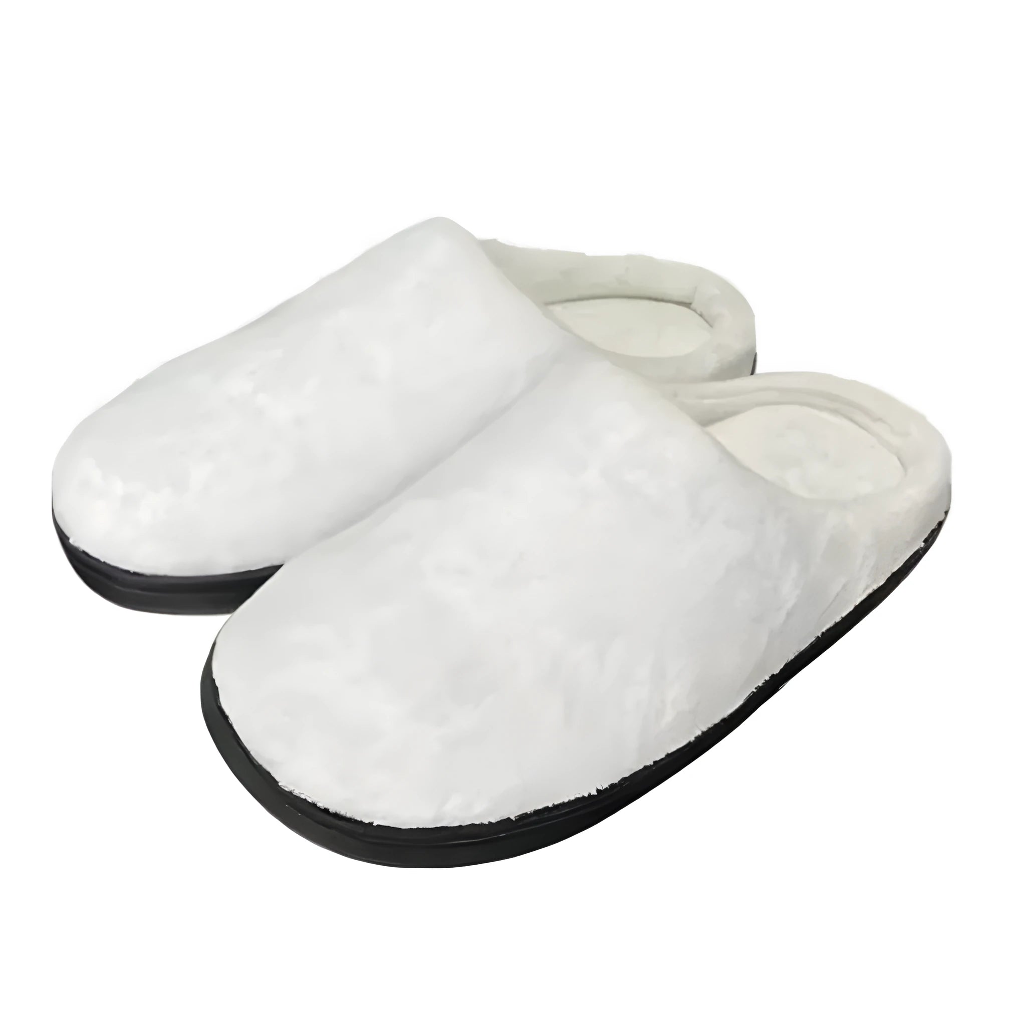 Printed pattern cotton slippers with flannel uppers and TPR rubber soles in various sizes