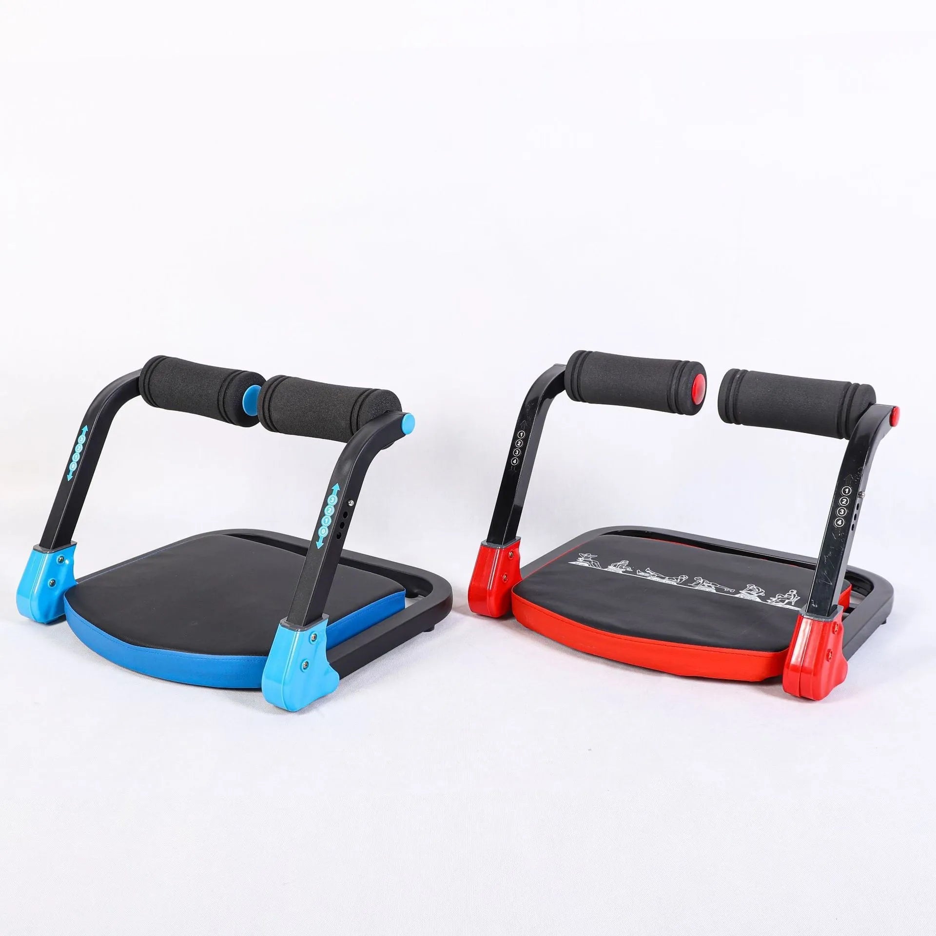 Mini multifunctional abdominal exercise device in red or sky blue colour for home, office, and outdoor use