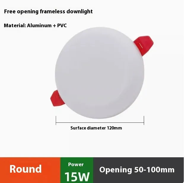 Ultra-thin aluminium LED panel light fitting in Circle and Square shape options