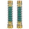 Brass garden spring hose connector with spiral spring, 15cm long with 3/4 inch threads.