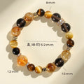 Natural yellow tower crystal string beads bracelet with 10mm Jinba beads manual craftsmanship