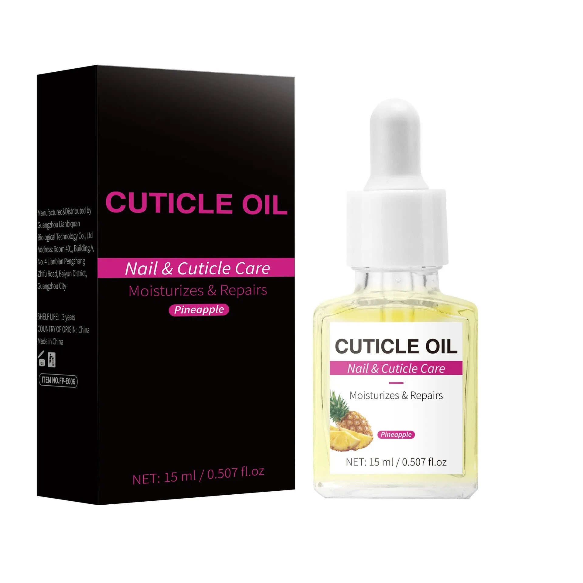 15ml bottle of moisturising nail cuticle oil for cleaning and softening nails