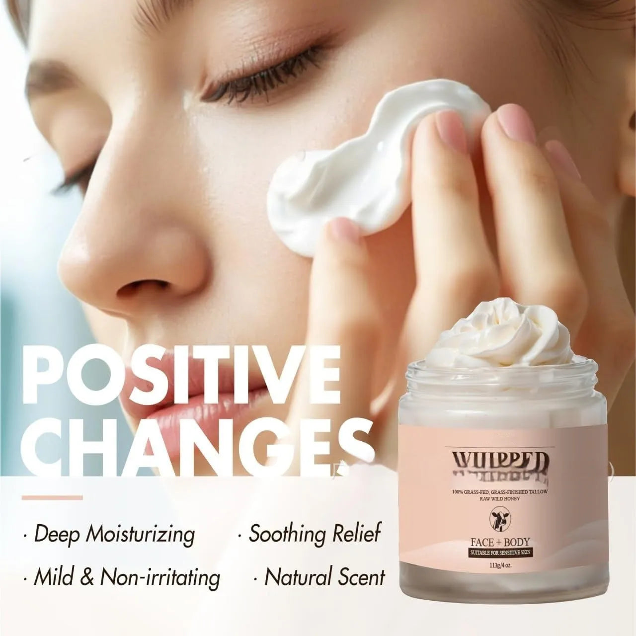 113g jar of moisturising facial cream for dryness relief and all skin types