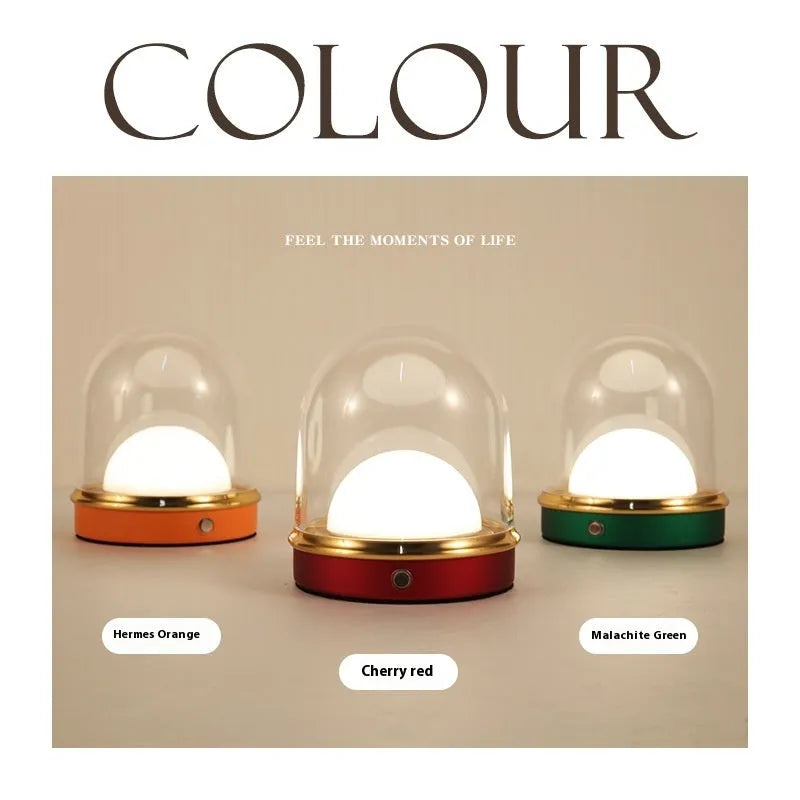 Acrylic night light with three colour options green orange red minimalist design 110x130mm