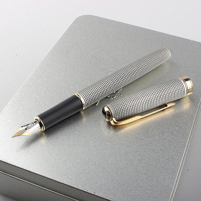 Stainless steel ball pen with 0.5mm tip shown in black gold clip finish